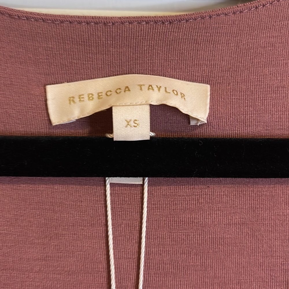 Rebecca Taylor V-neck Modal Long Sleeve Dress - Picture 4 of 5